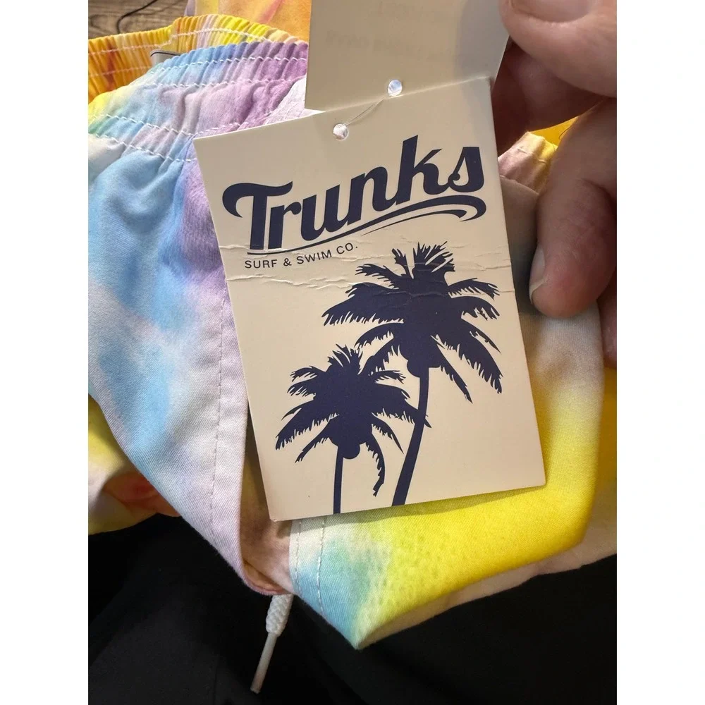 Trunks Surf & Swim Co. Mens Hippie Tie‎ Dye Swim Trunks XXL Quick Dry